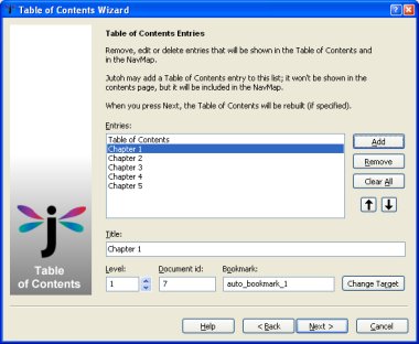 Table of Contents Wizard