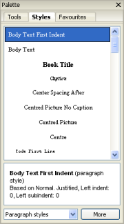 Formatting Palette