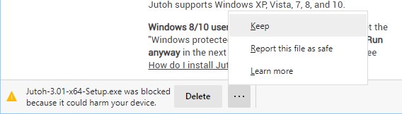 Microsoft Edge blocking message